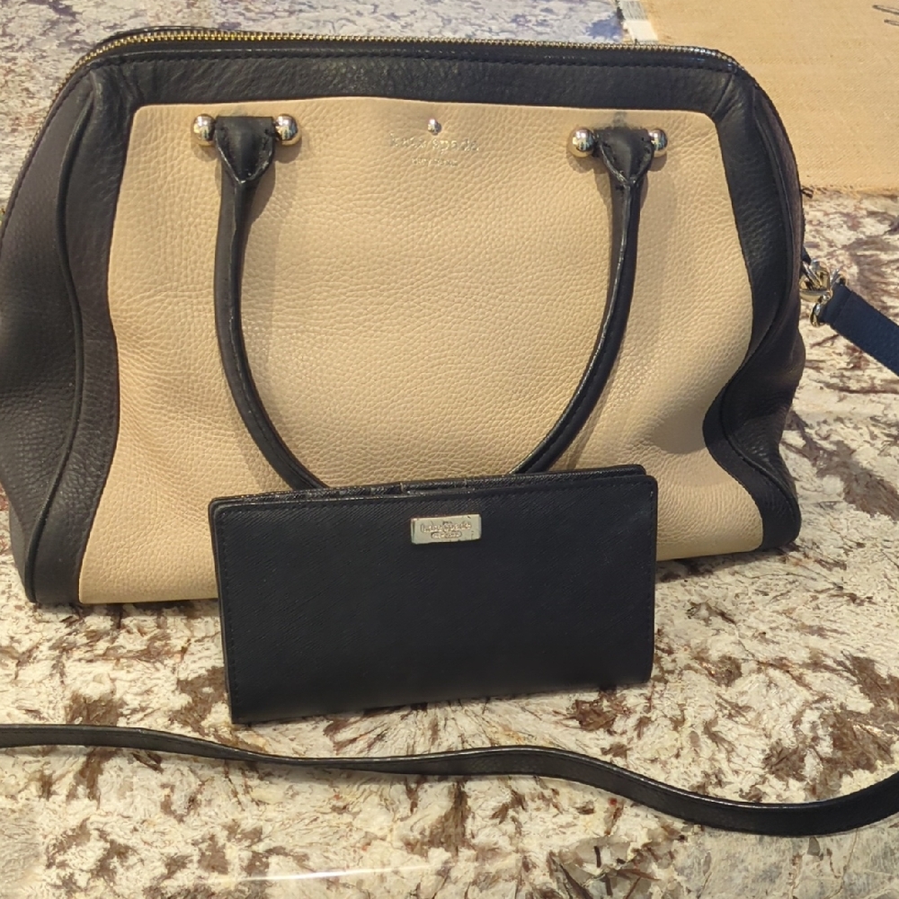 Kate Spade Black and Tan Handbag Set